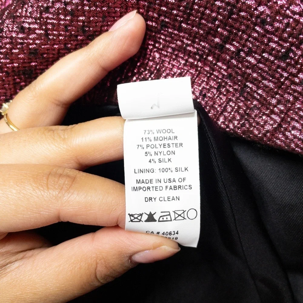 MARC JACOBS Metallic Pink Boucle Silk Wool Jacket - Picture 7 of 10